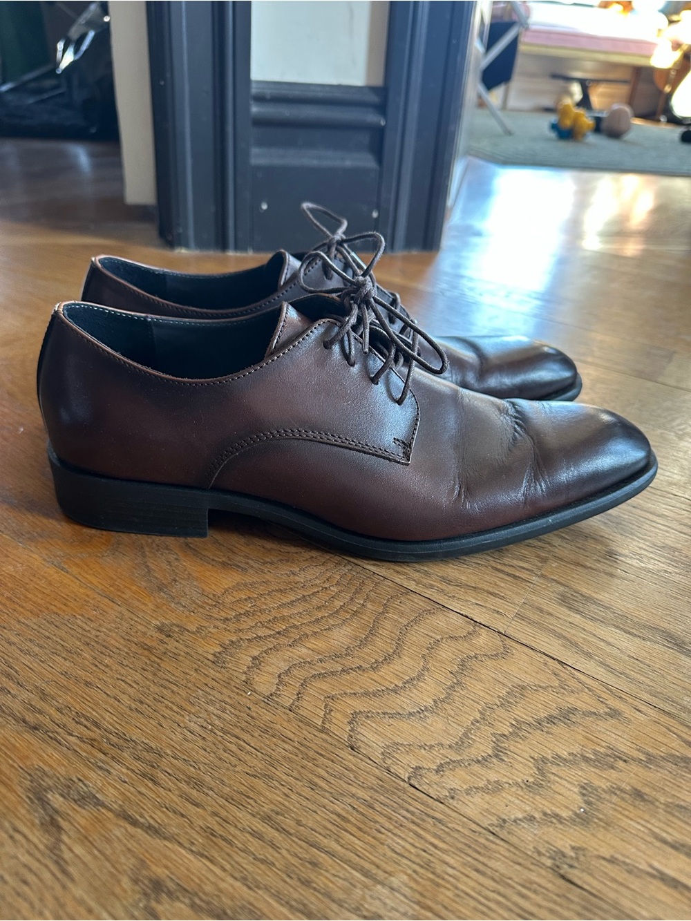 Men’s Brown Dress Shoe Size 10.5 Nordstrom Ortholite Patent Leather Oxford